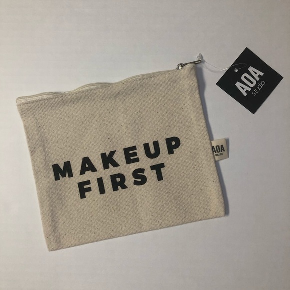 Handbags - AOA Canvas Makeup Bag